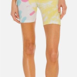 Spiritual Gangster Biker Shorts in sunburst tie dye size XS/S